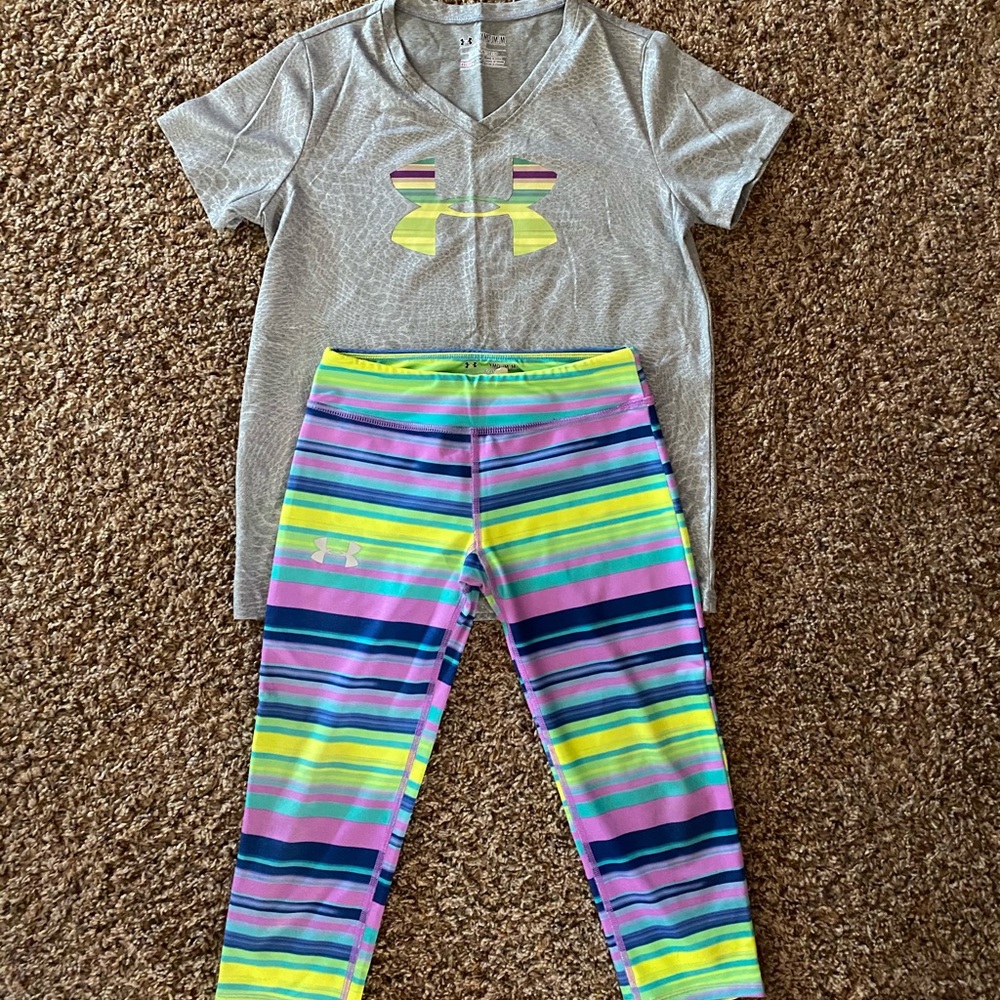 Uber armour crop and tee set